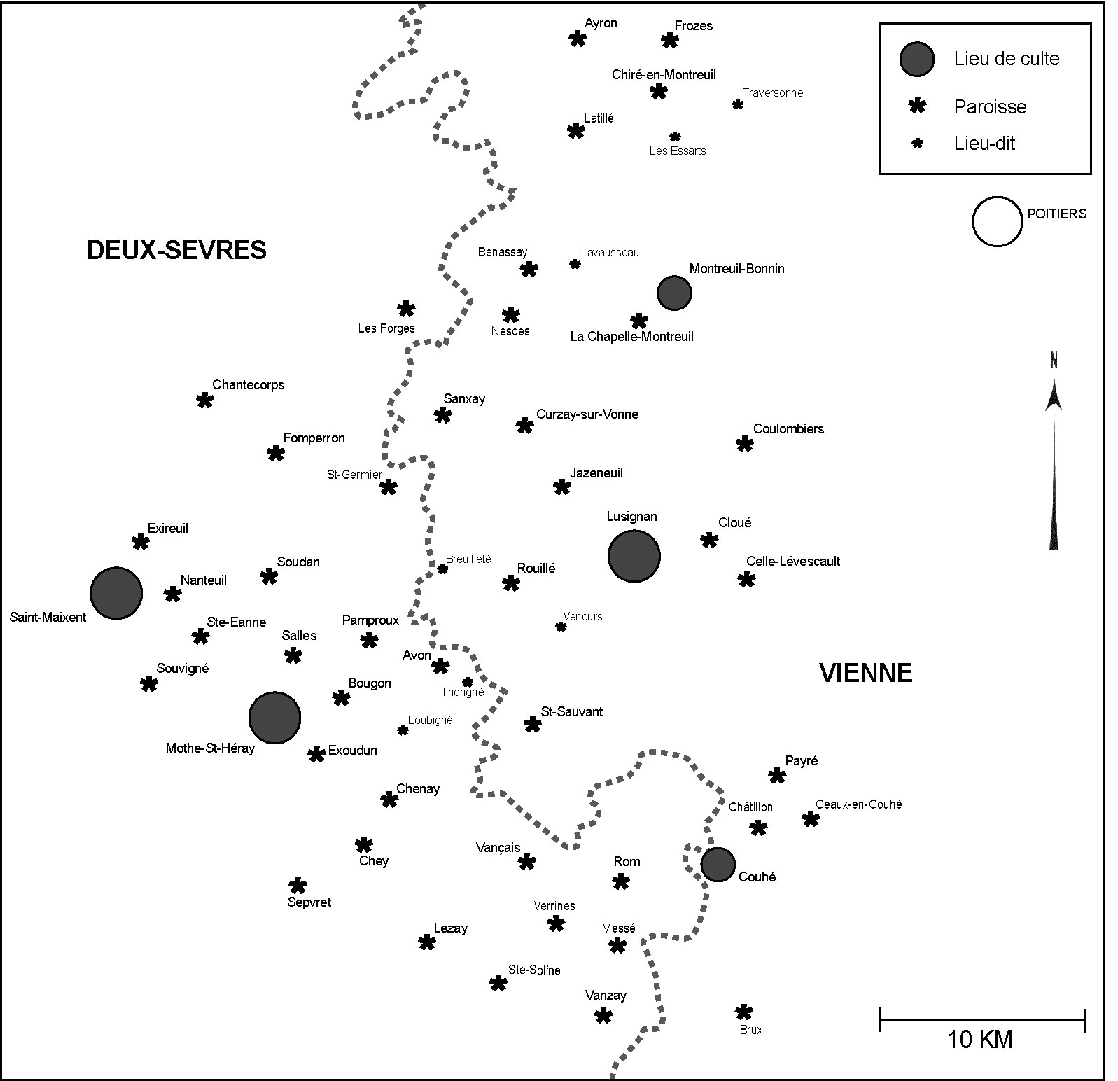 carte de la région étudiée
